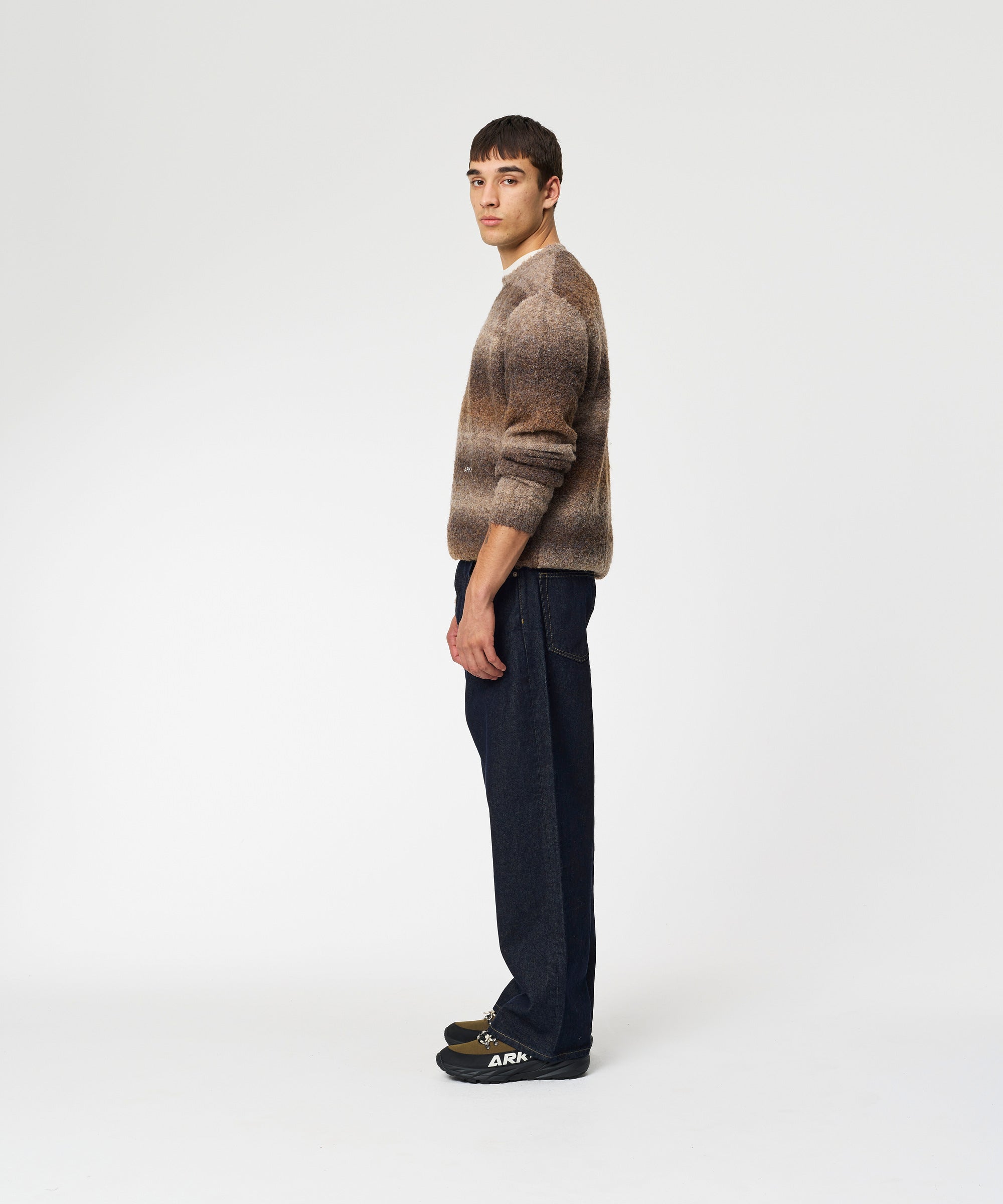 ARKK Apparel Knit Crew | Navy Brown Knit Crew